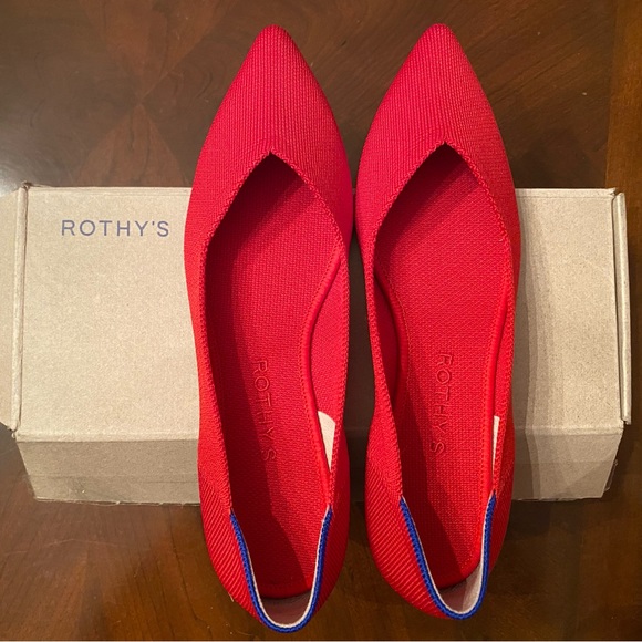 EUC Rothy's Bright Red Points size 8 - Picture 4 of 7